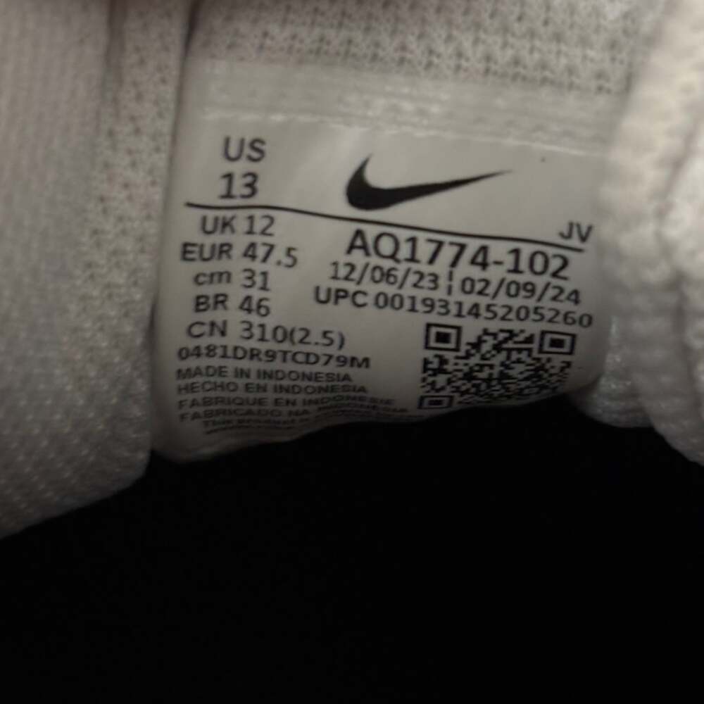 Nike Ebernon Low Premium Trainers White / Black / Wolf Grey - Picture 6 of 6